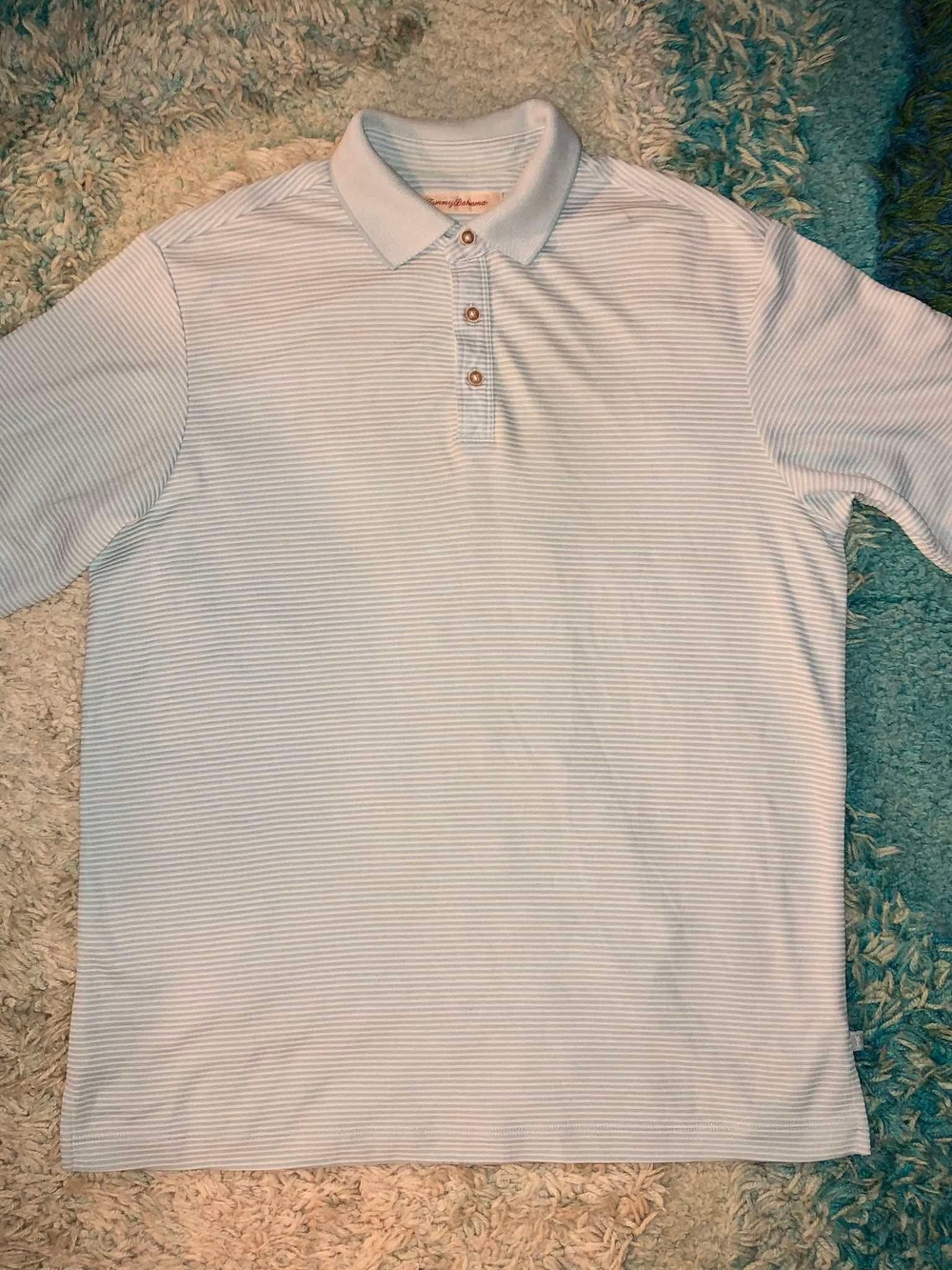 Tommy Bahama striped short-sleeve polo shirt Size M